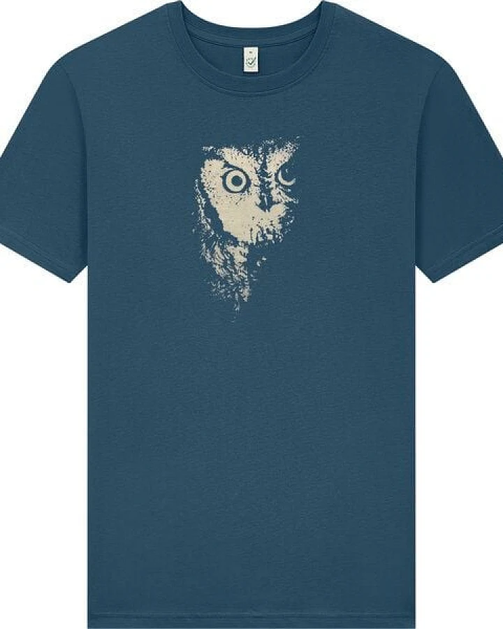 ilovemixtapes Eule Siebdruck Unisex T-Shirt Stone washed Denim Blue