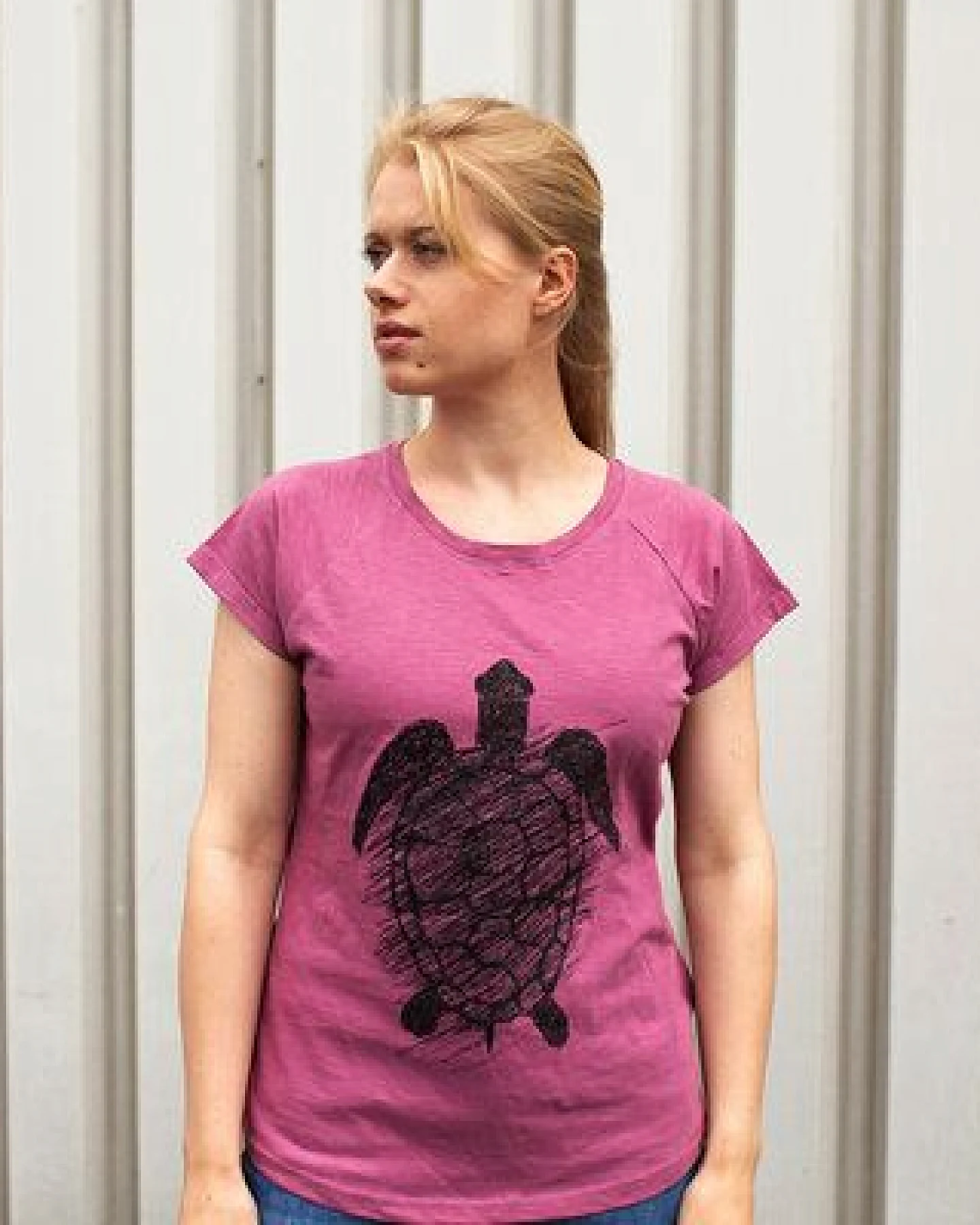 ilovemixtapes Frauen Raglan T-Shirt mit Schildkröte Biobaumwolle GOTS - mellow mauve ILI4 – Ansicht 2
