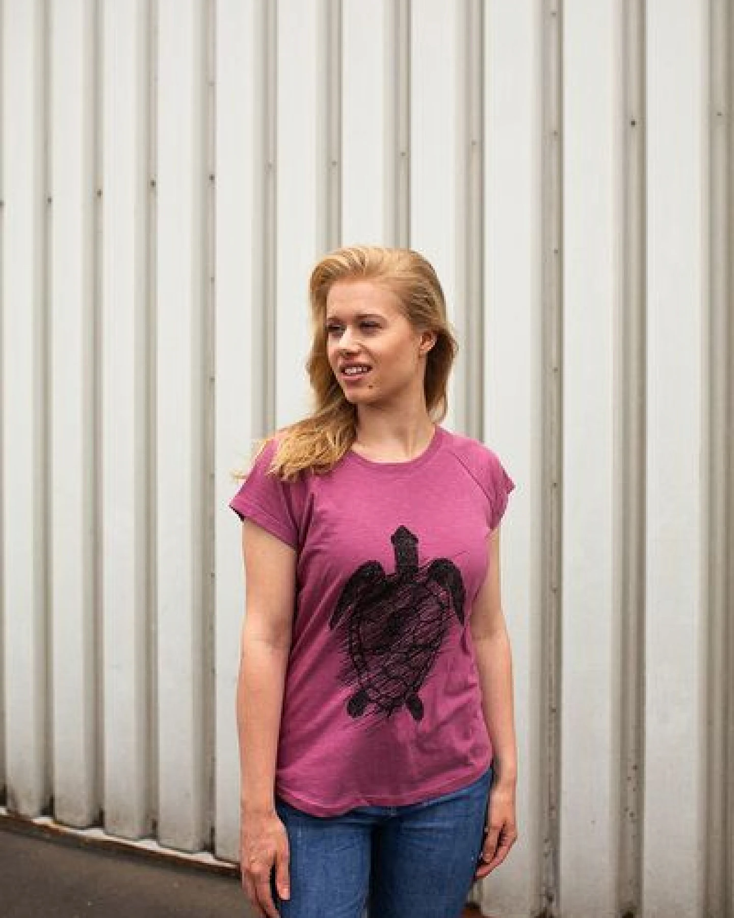 ilovemixtapes Frauen Raglan T-Shirt mit Schildkröte Biobaumwolle GOTS - mellow mauve ILI4 – Ansicht 3