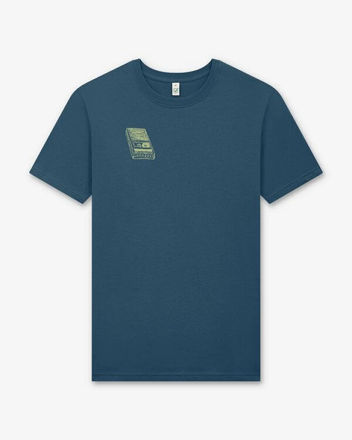 ilovemixtapes Kassettenrekorder Siebdruck Unisex T-Shirt Stone washed Denim Blue