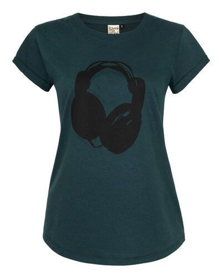 ilovemixtapes Kopfhörer Organic Women Shirt _ teal / ILK02
