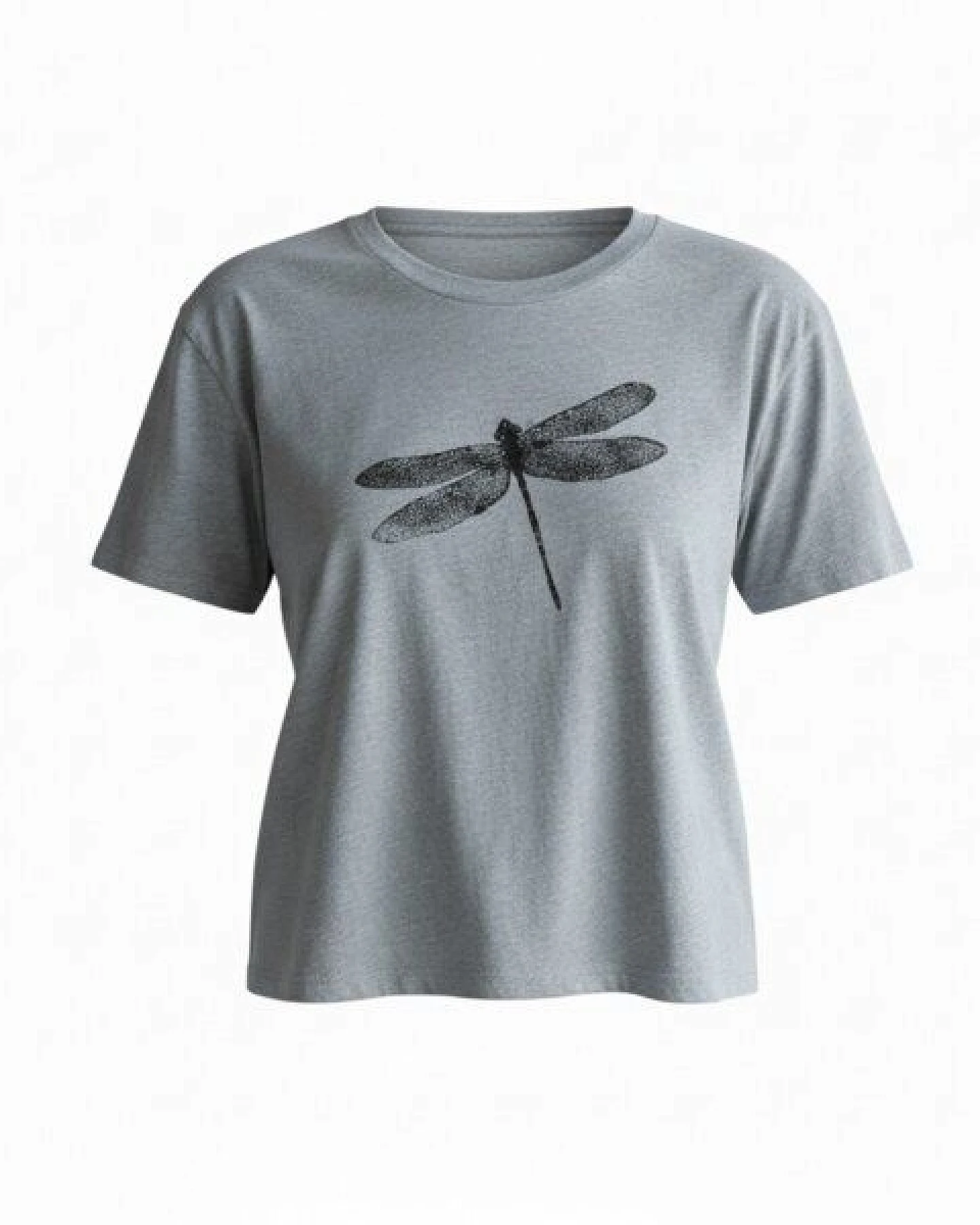 ilovemixtapes Libelle Relaxed Fit Damen T-Shirt aus Modal - Heather Grey – Ansicht 2