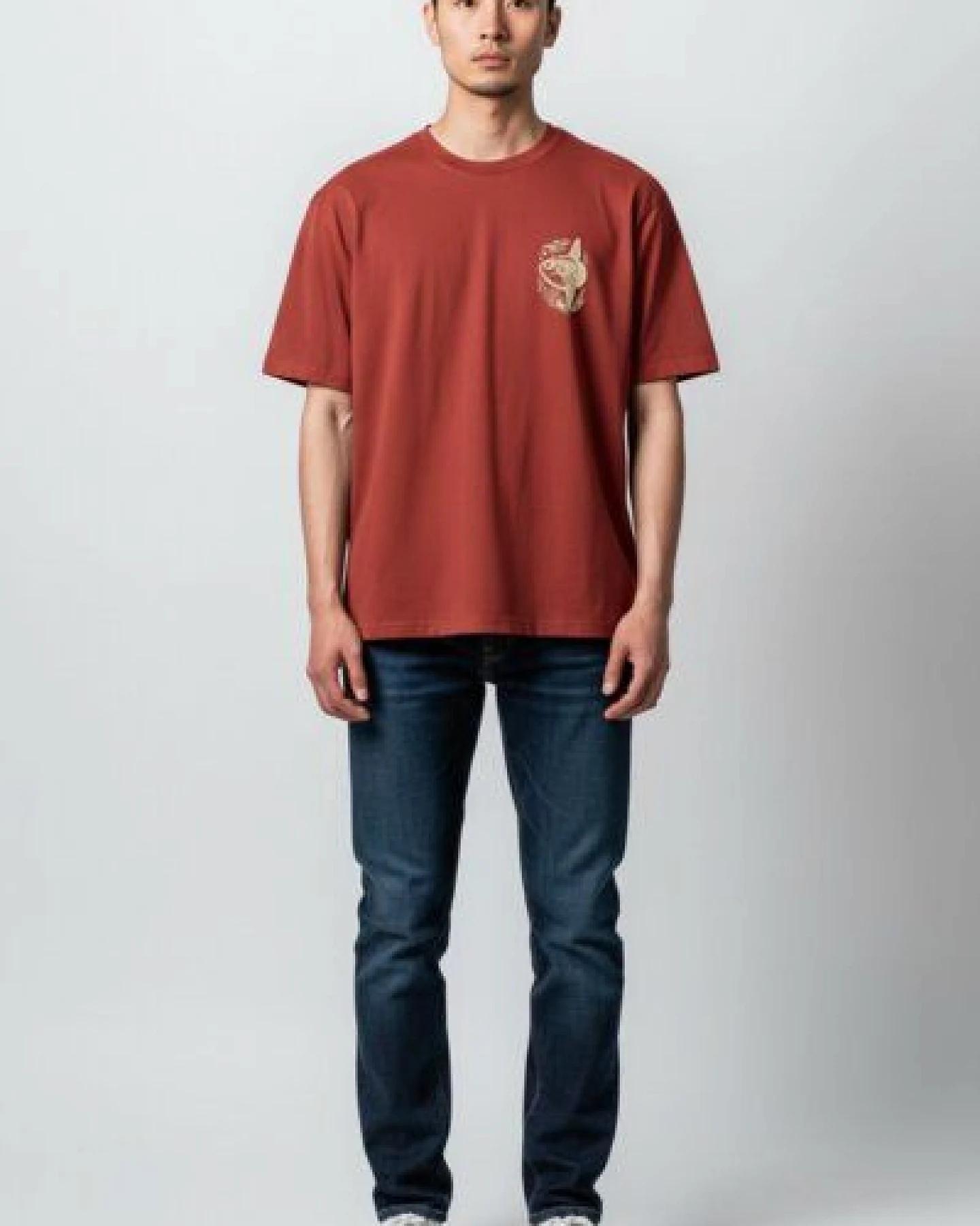 ilovemixtapes Mondfisch T-Shirt – Earthly Red – Ansicht 2
