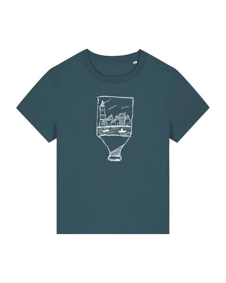 ilovemixtapes Nachhaltiges Damen T-Shirt aus Bio-Baumwolle mit Siebdruck – Design „Flaschenpost“