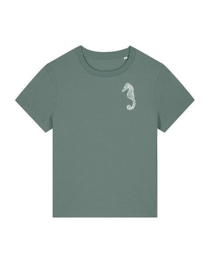 ilovemixtapes Nachhaltiges Damen T-Shirt mit Seepferdchen-Motiv – zeitlos, bequem & fair produziert