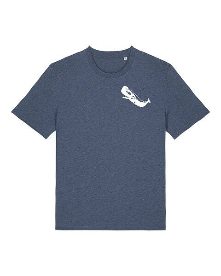 ilovemixtapes Nachhaltiges Unisex T-Shirt „Der kleine Wal“ Dark Heather Blue