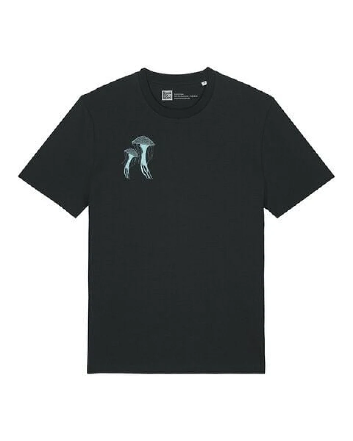ilovemixtapes Quallen – Handbedrucktes Bio T-Shirt - Türkis / Schwarz