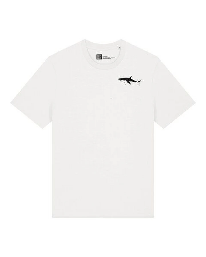 ilovemixtapes Unisex Bio T-Shirt mit Hai Brustdruck – handbedruckt & fair