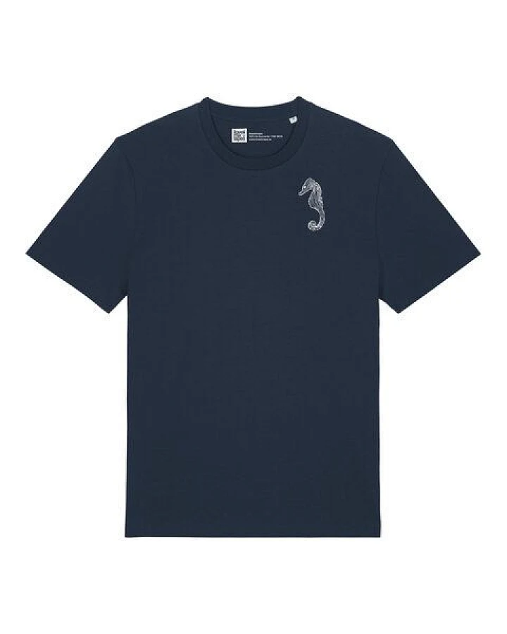 ilovemixtapes Unisex Bio T-Shirt mit Seepferdchen Brustdruck – nachhaltig & fair