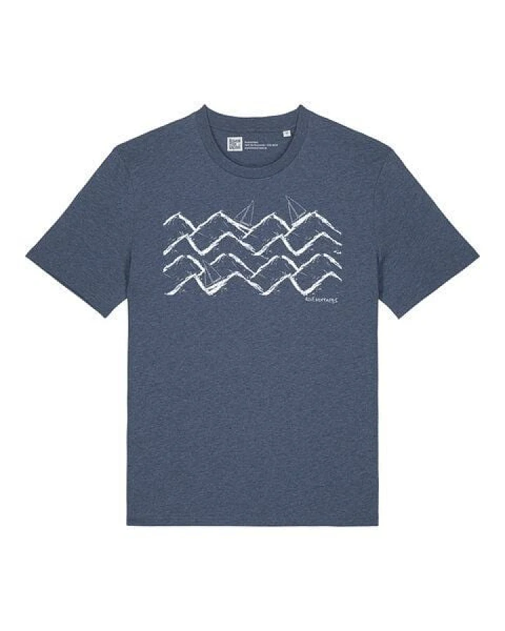 ilovemixtapes Unisex T-Shirt mit Waves and Boats Motiv – Nachhaltig, Fair, Vegan, Bio-Baumwolle