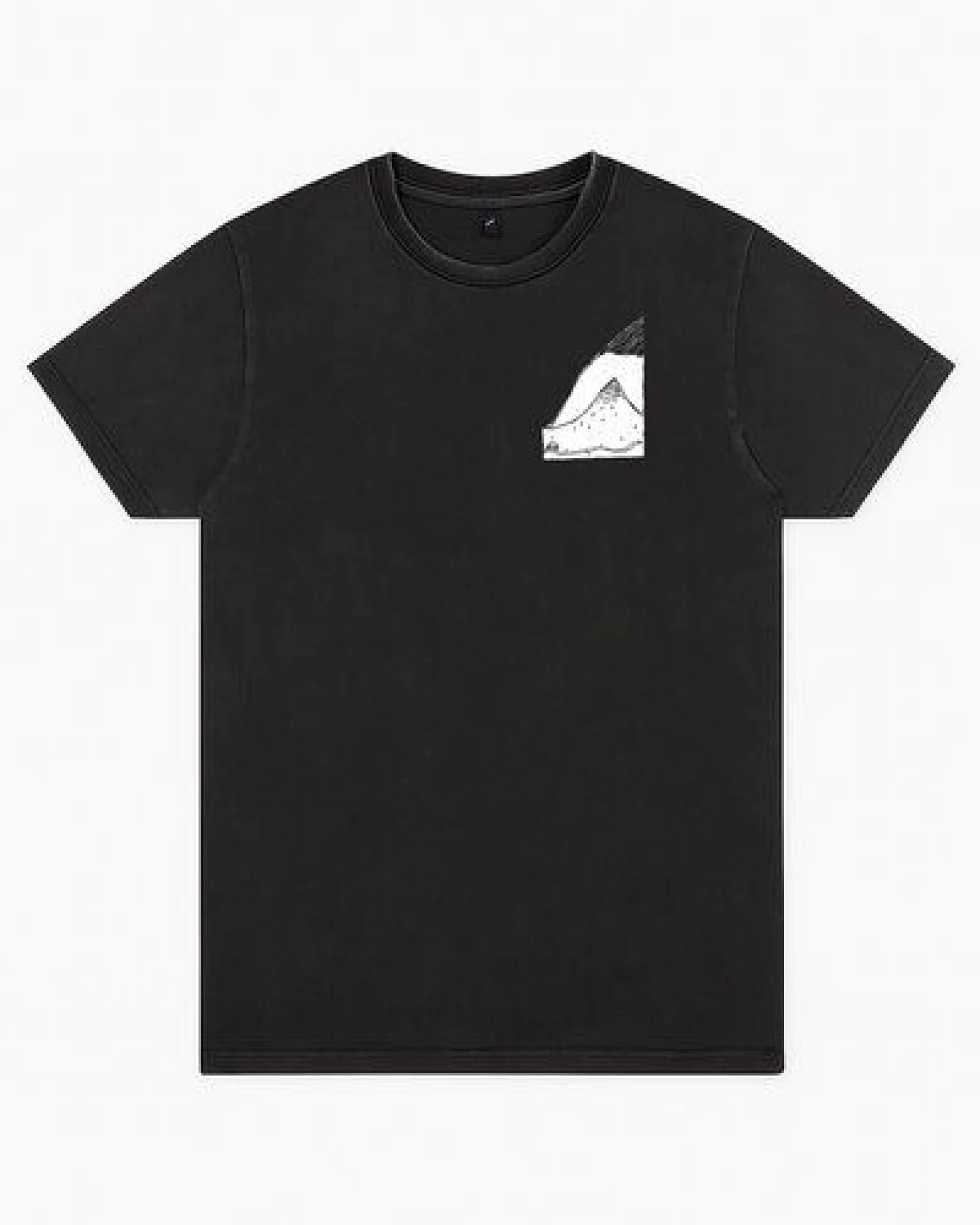 ilovemixtapes Unisex T-Shirt „Bergpanorama“ – Bio-Baumwolle, Stone Washed Sage Green, Denim Blue & Black, Fair Wear – Ansicht 2