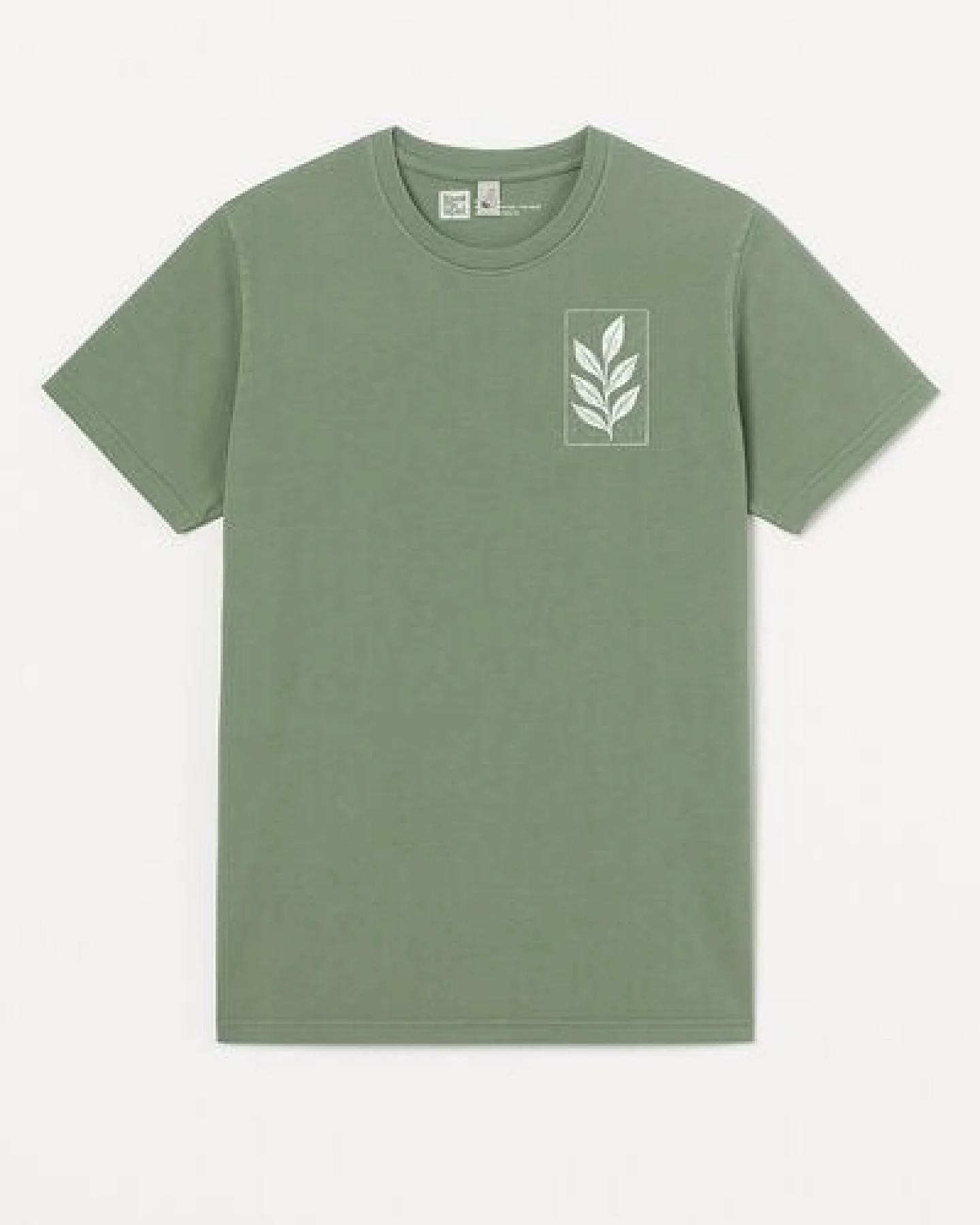 ilovemixtapes Unisex T-Shirt „Der Zweig“ – Bio-Baumwolle, Stone Washed Sage Green, Denim Blue & Black, Fair Wear – Ansicht 4