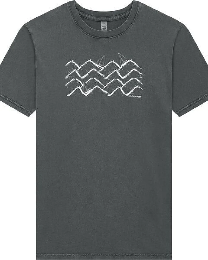 ilovemixtapes Waves and Boats Unisex T-Shirt aus Bio-Baumwolle