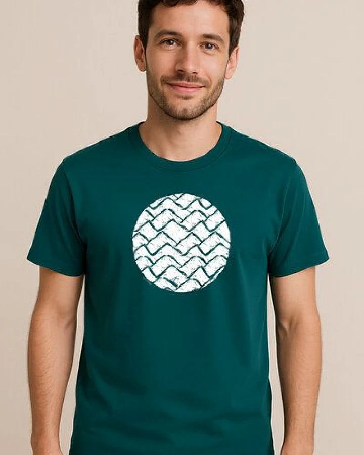 ilovemixtapes Wellenkreis T-Shirt Unisex – Stargazer – Bio Baumwolle – Relaxed Fit – Handdruck in Weiß – Fair & Vegan