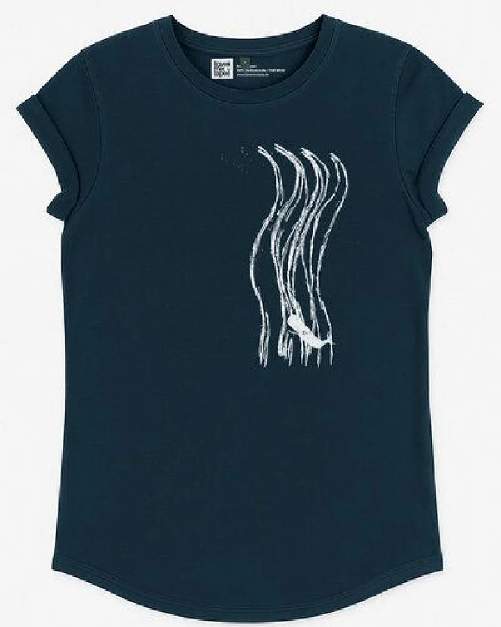 ilovemixtapes Wellenwall Damen T-Shirt – Bio-Baumwolle – Stone Washed Blue
