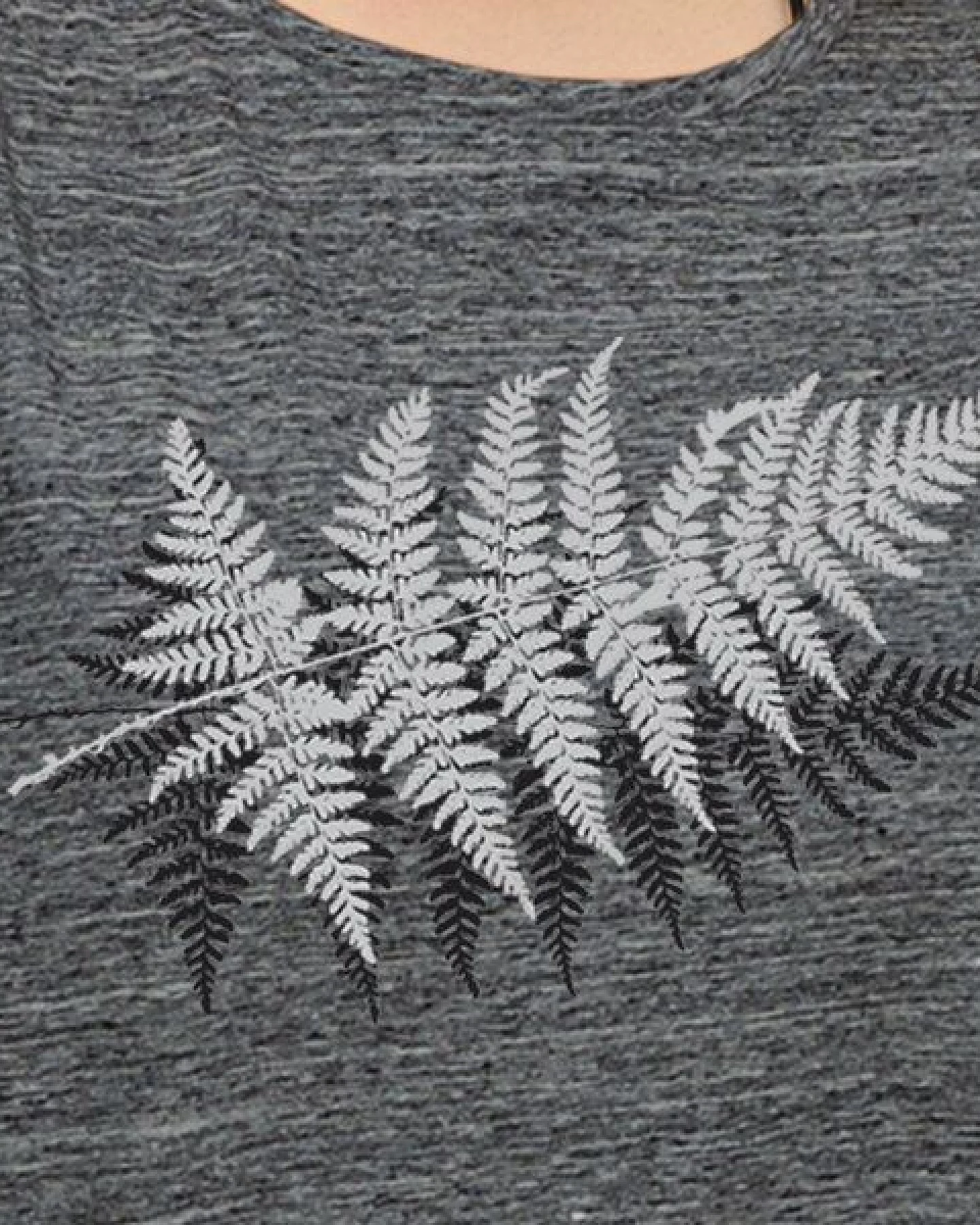 little kiwi Damen Longsleeve; 3/4-Arm, "Farn", Slub Heather Grey – Ansicht 2