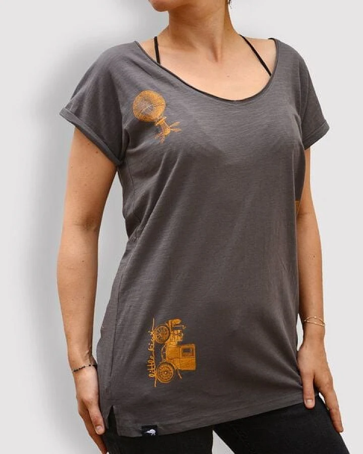 little kiwi Damen T-Shirt "Verreisen", Anthracite