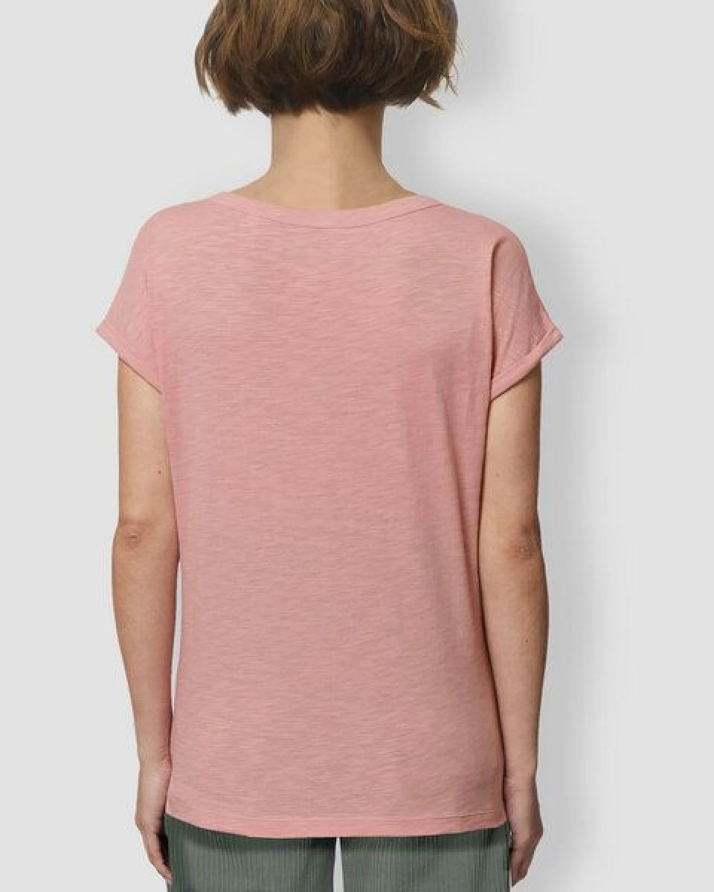 little kiwi Damen T-Shirt, "Abschalten", Rosé, locker geschnitten – Ansicht 2