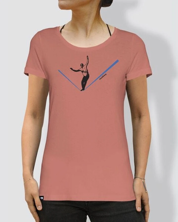 little kiwi Damen T-Shirt, "Balance", Dyed Salty Rose