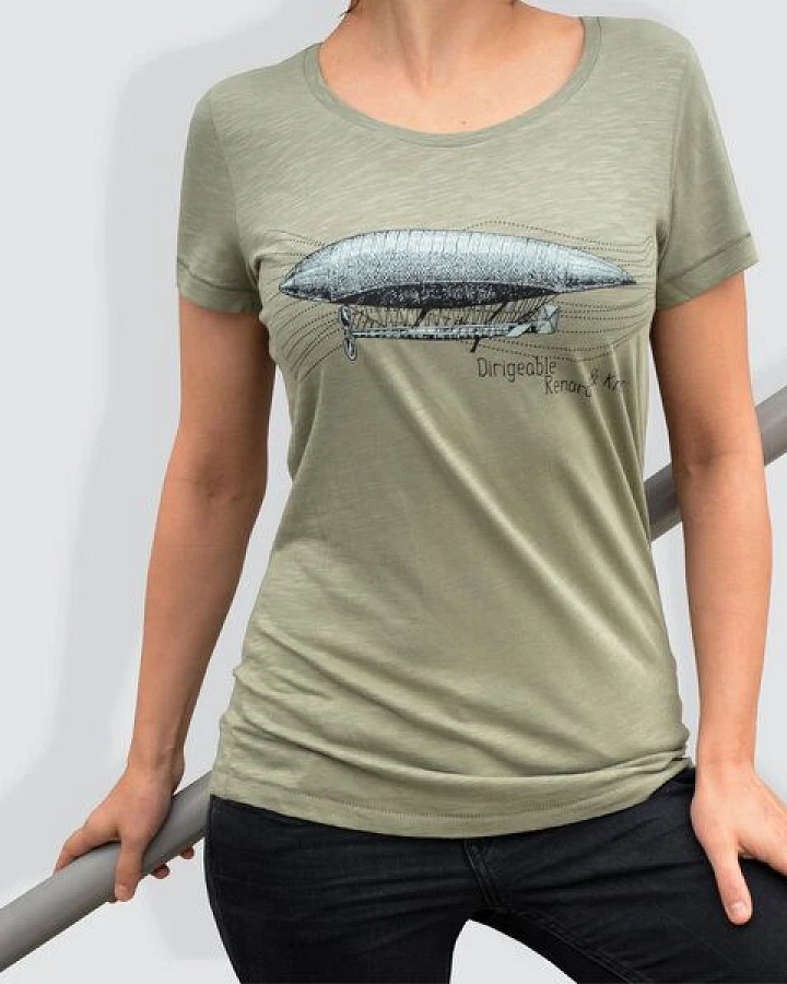 little kiwi Damen T-Shirt, "Dirigeable", Light Khaki