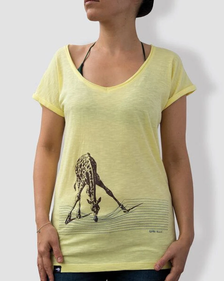 little kiwi Damen T-Shirt, "In der Savanne", Iris Yellow