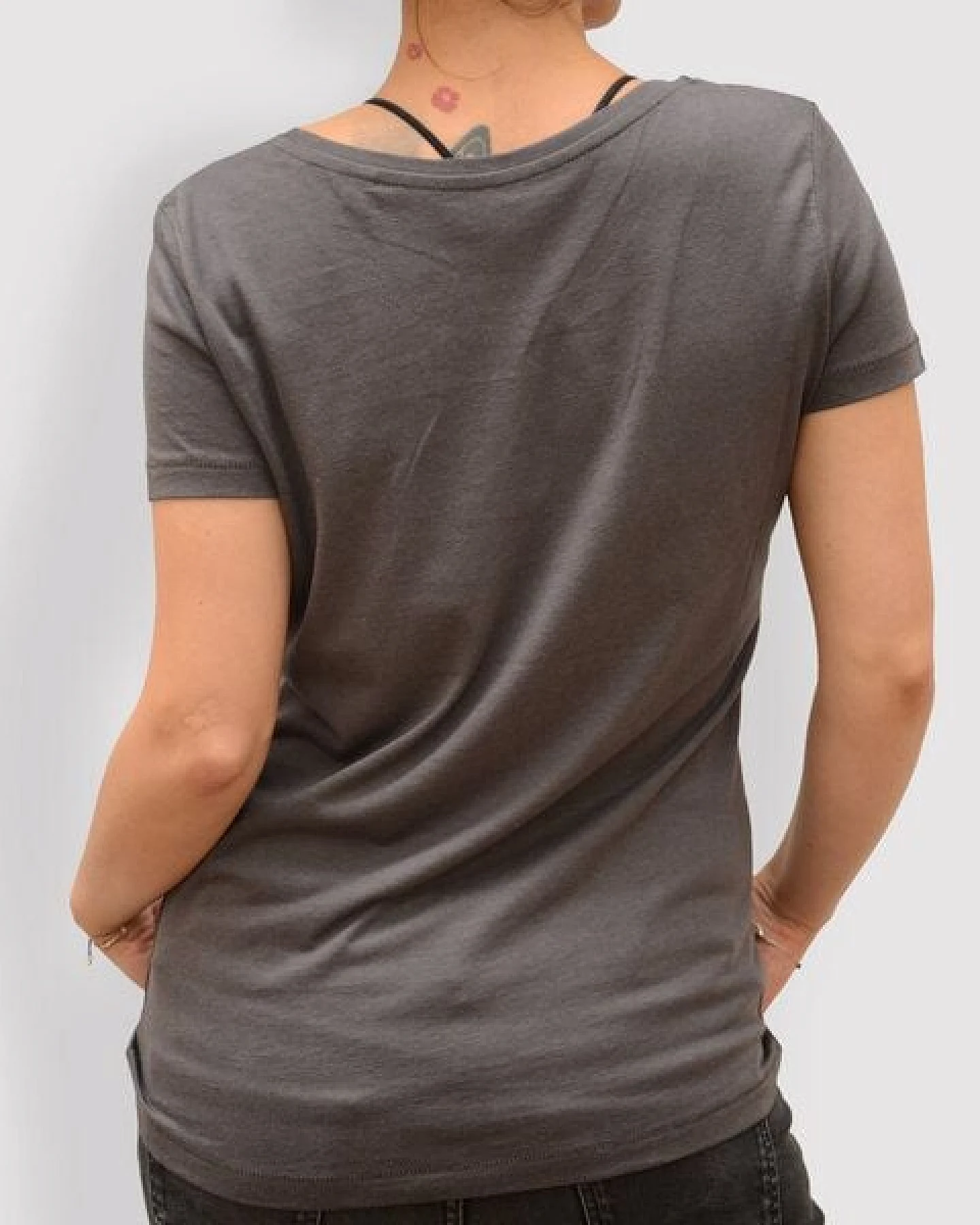 little kiwi Damen T-Shirt, "Kiwi", Modal, Anthracite, Schwarz – Ansicht 3