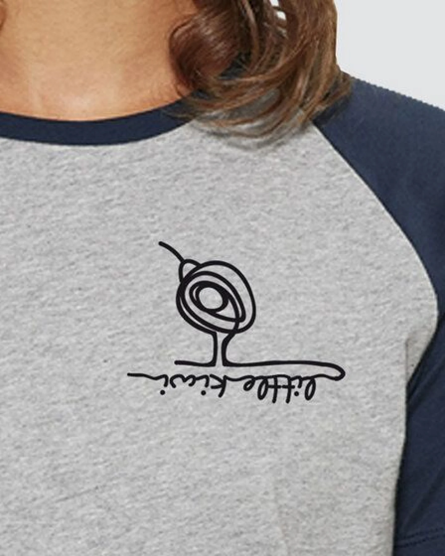 little kiwi Damen T-Shirt, "Kleiner Kiwi", Heather Ash/Navy – Ansicht 2