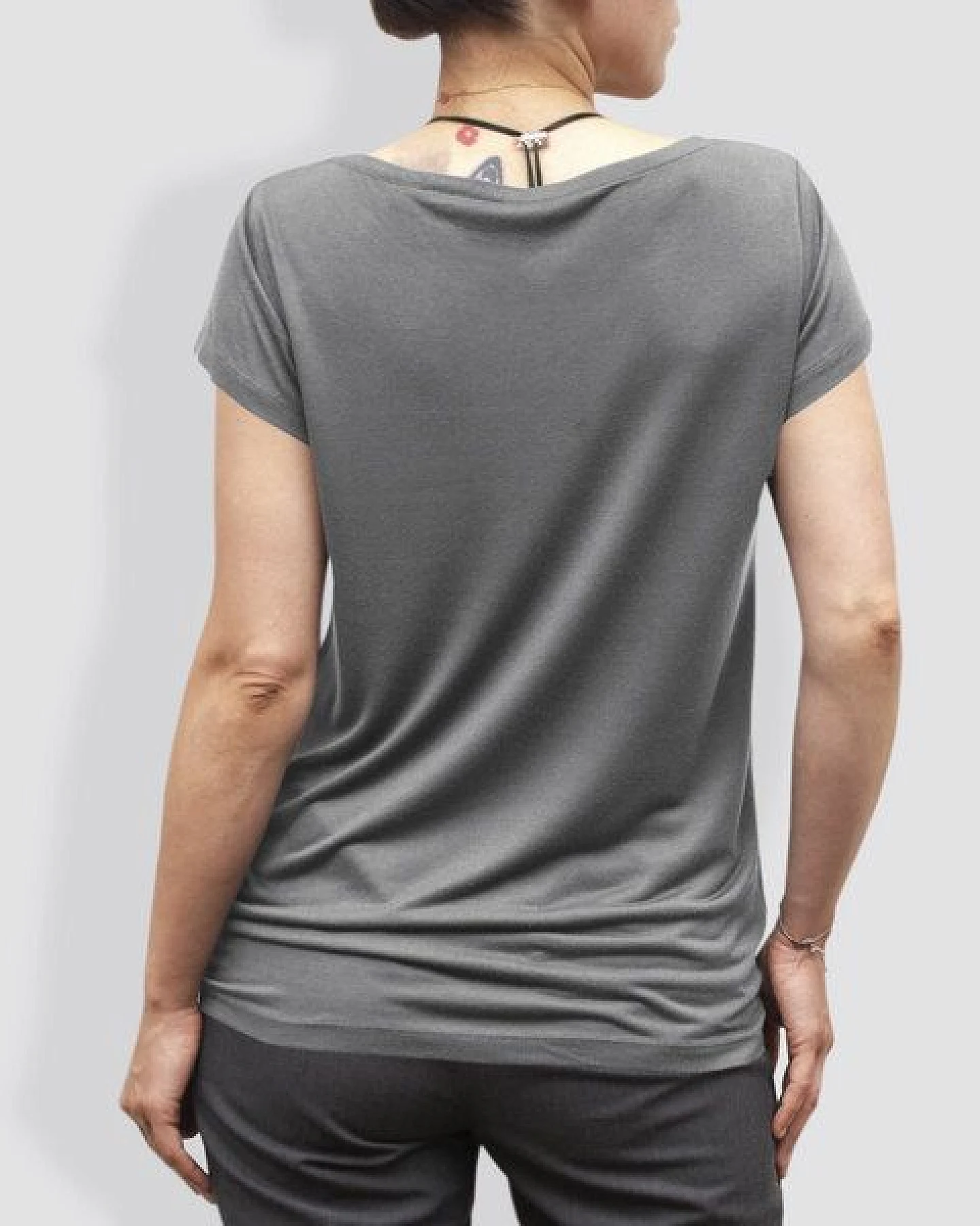 little kiwi Damen T-Shirt, "Kleiner Kiwi", Heather Grey – Ansicht 2