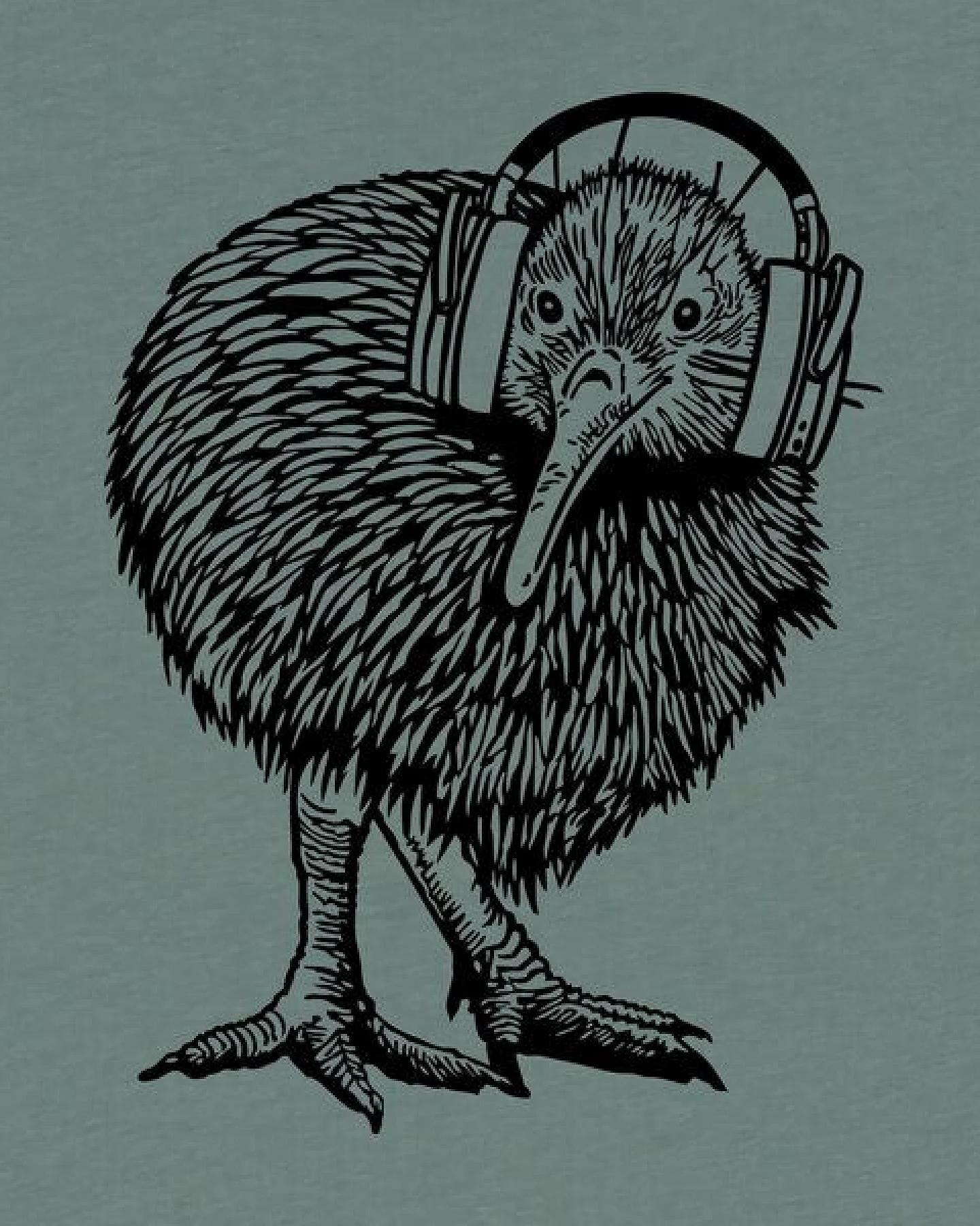 little kiwi Damen T-Shirt, „Kiwi mit Kopfhörer“, locker geschnitten – Ansicht 2
