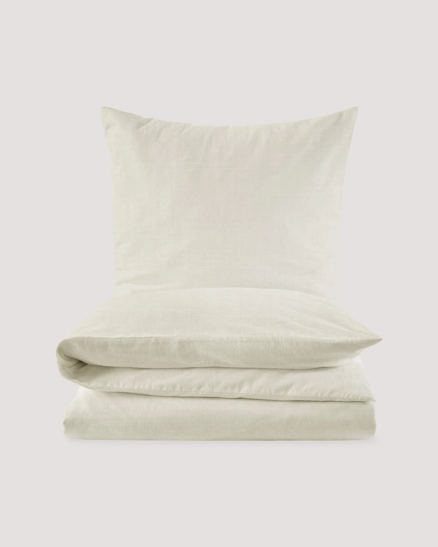 hessnatur Bettwäsche-Set aus Bio-Baumwolle mit Leinen - weiß - Größe 155x220 / 80x80 cm – Ansicht 2