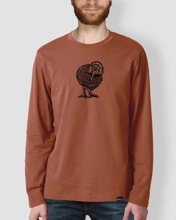 little kiwi Herren Longsleeve, "Abschalten", Heritage Brown