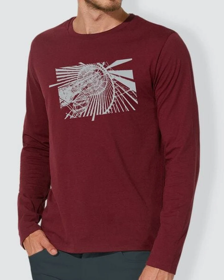 little kiwi Herren Longsleeve, "Aussicht", Burgundy
