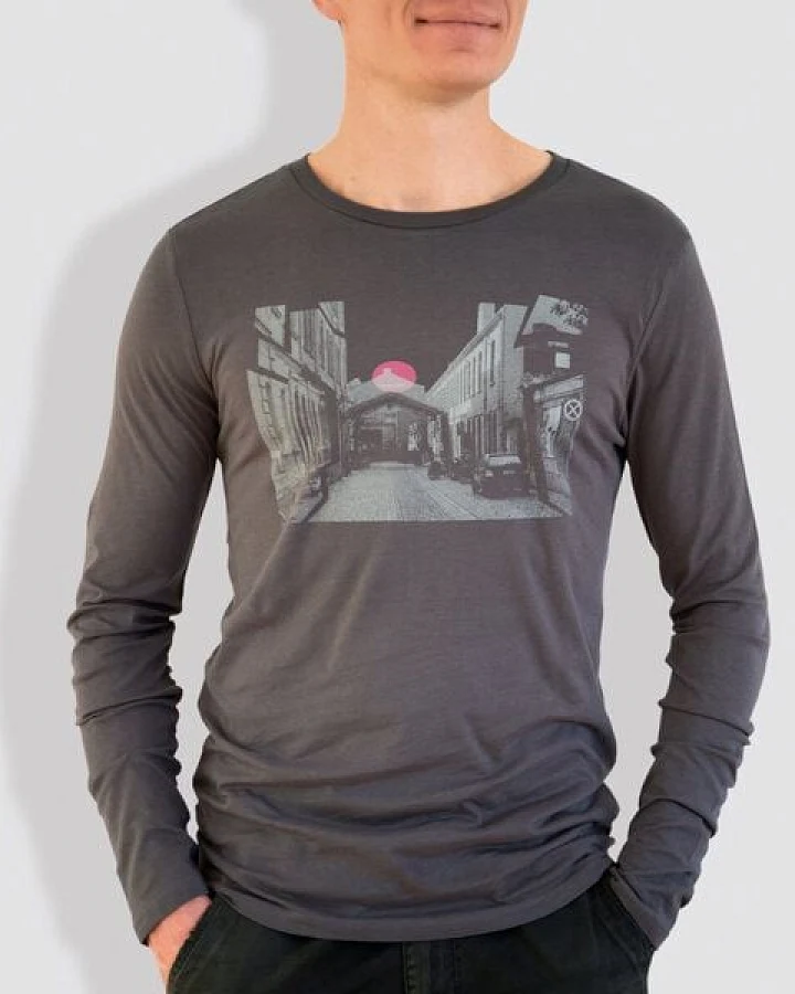 little kiwi Herren Longsleeve, "Urbanität im Wandel", Stargazer/Anthracite