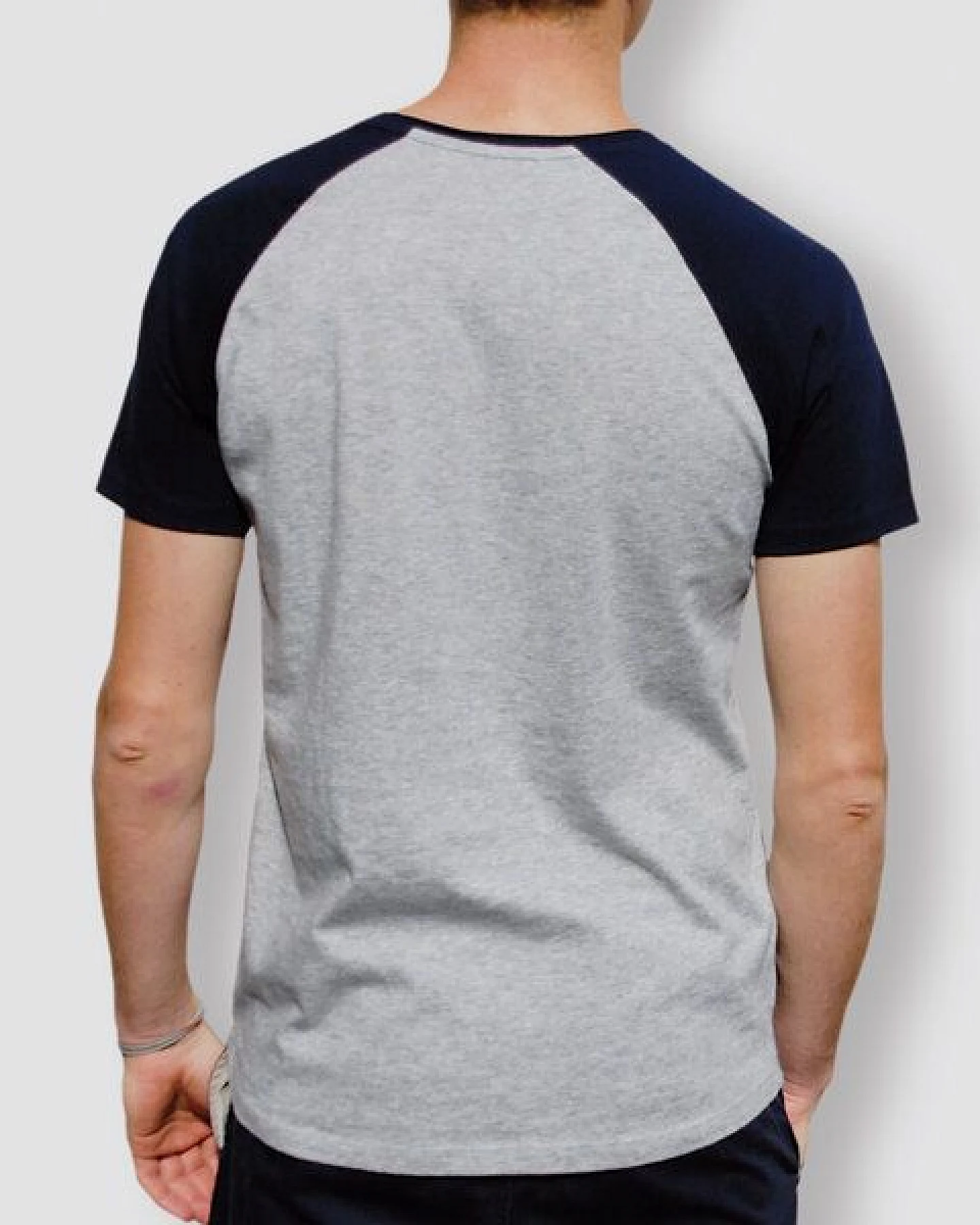 little kiwi Herren T-Shirt, "Downtown Train", Heather Ash/Navy – Ansicht 2