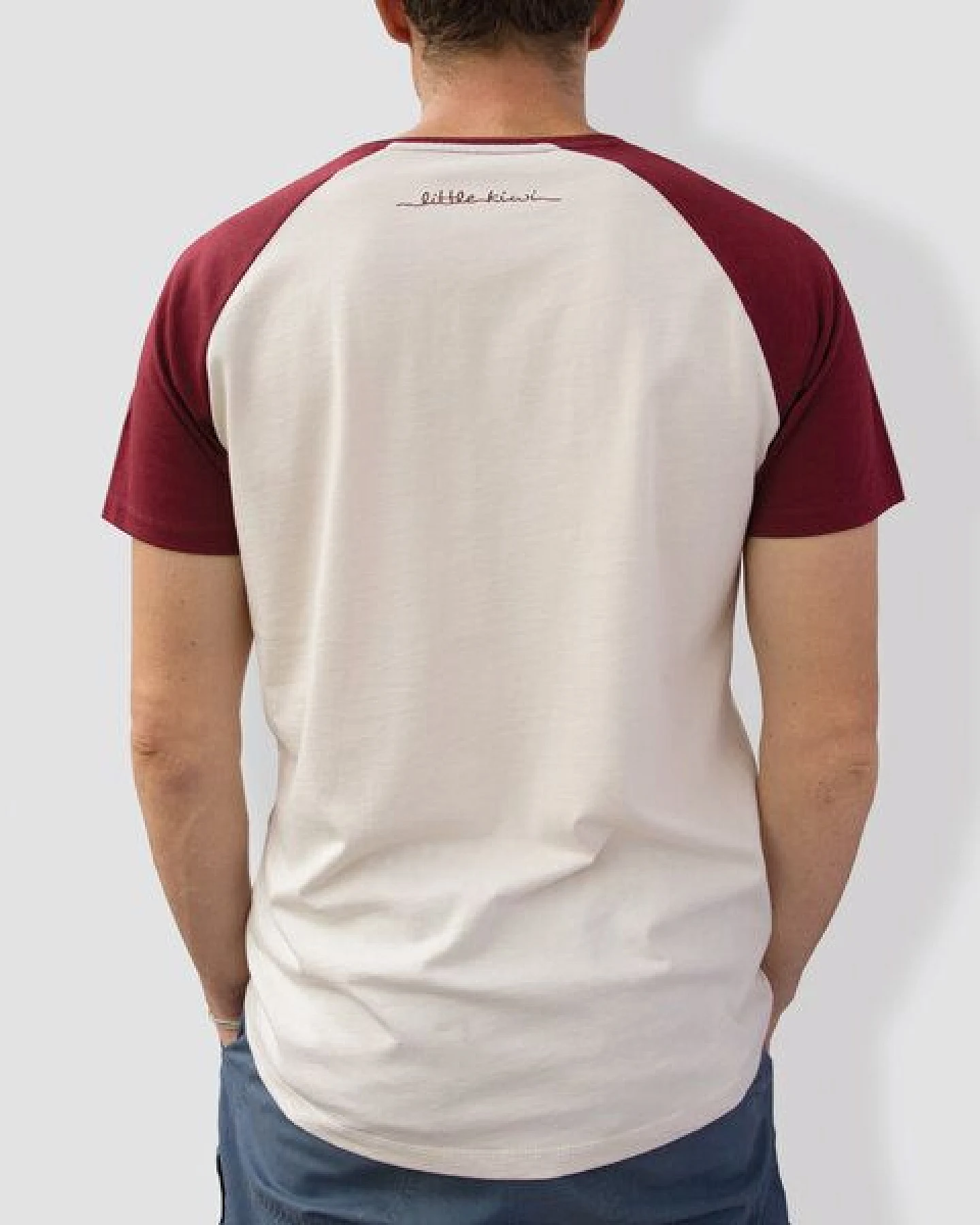 little kiwi Herren T-Shirt, "Fuchs", Burgundy/White – Ansicht 2