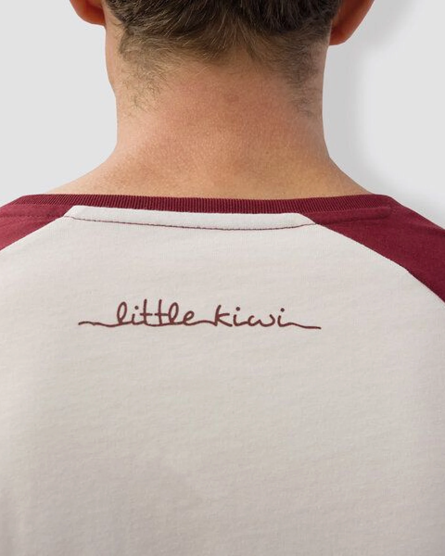 little kiwi Herren T-Shirt, "Fuchs", Burgundy/White – Ansicht 4
