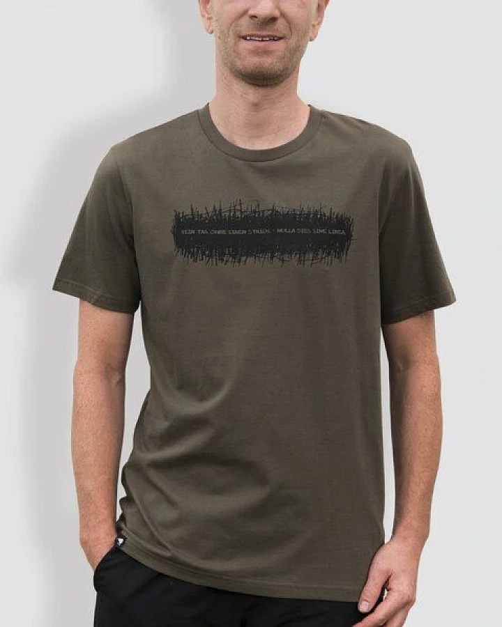 little kiwi Herren T-Shirt, "Kein Tag ohne einen Strich", Khaki