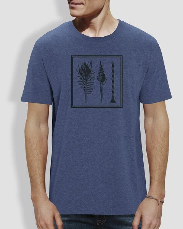 little kiwi Herren T-Shirt, "Muschel", Blau - Dark Heather Indigo