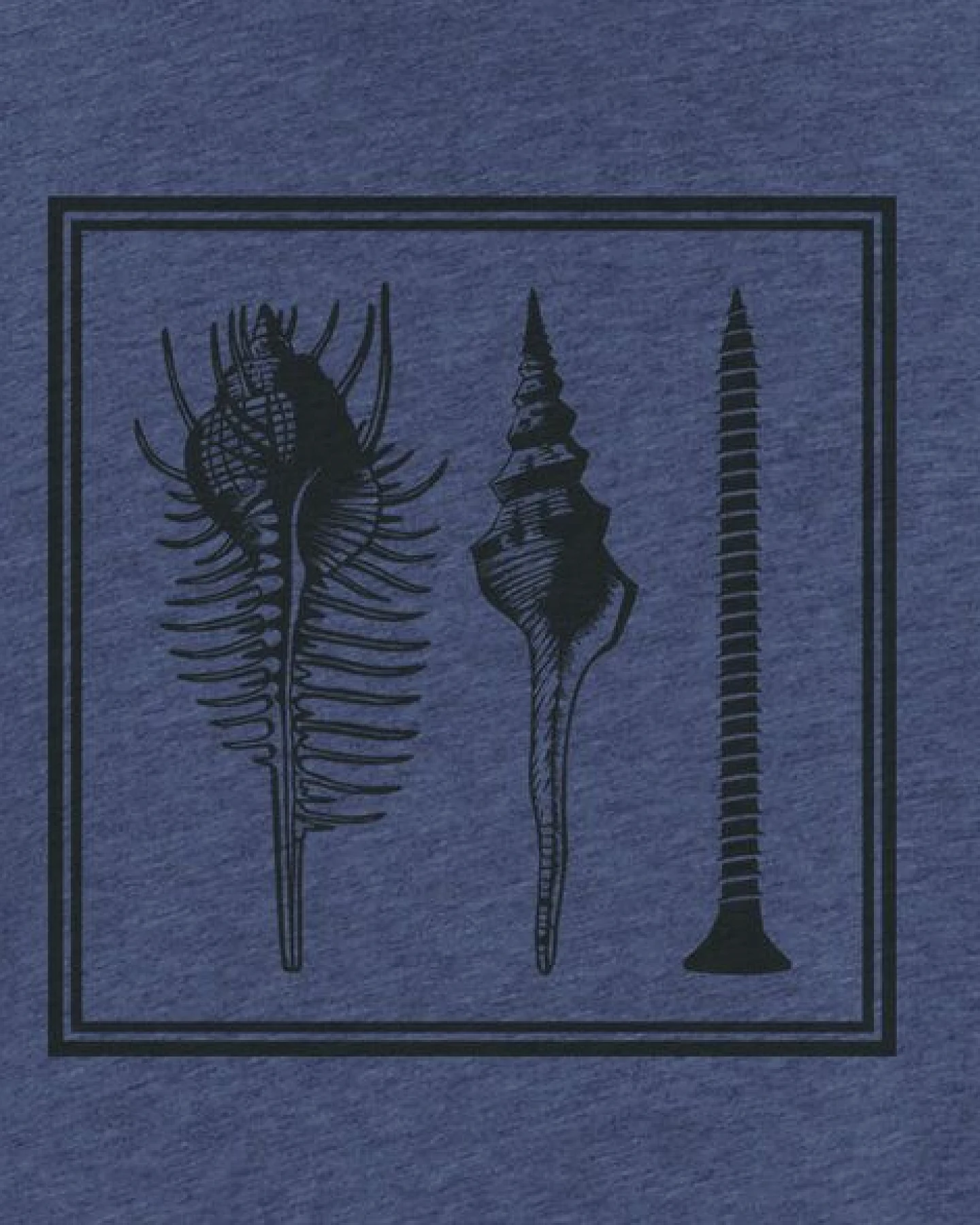 little kiwi Herren T-Shirt, "Muschel", Blau - Dark Heather Indigo – Ansicht 2