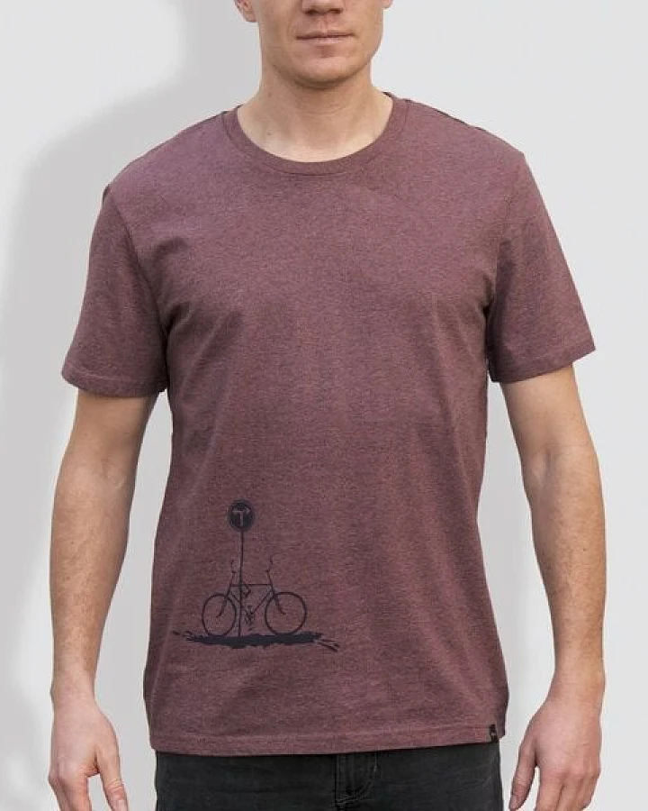 little kiwi Herren T-Shirt, "No Way", Black Heather Cranberry