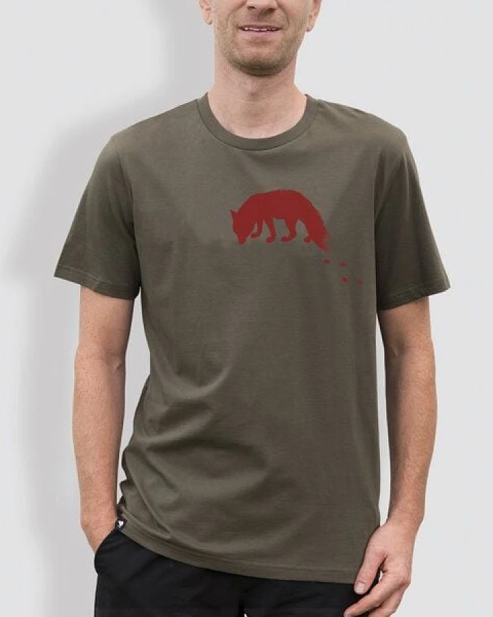 little kiwi Herren T-Shirt, "Spuren", Khaki