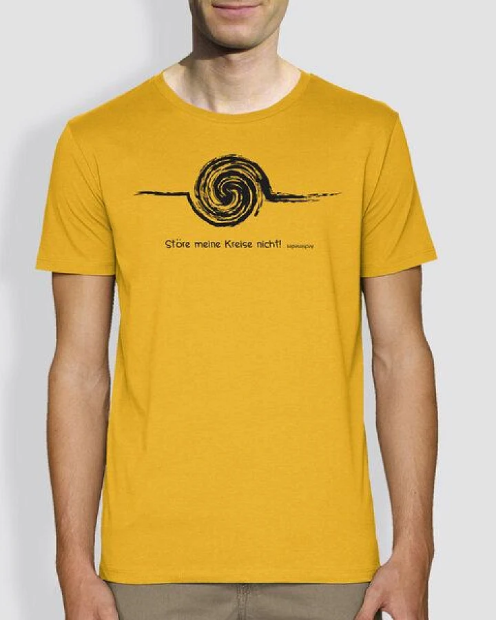 little kiwi Herren T-Shirt, "Störe meine Kreise nicht", Gelb / Grau