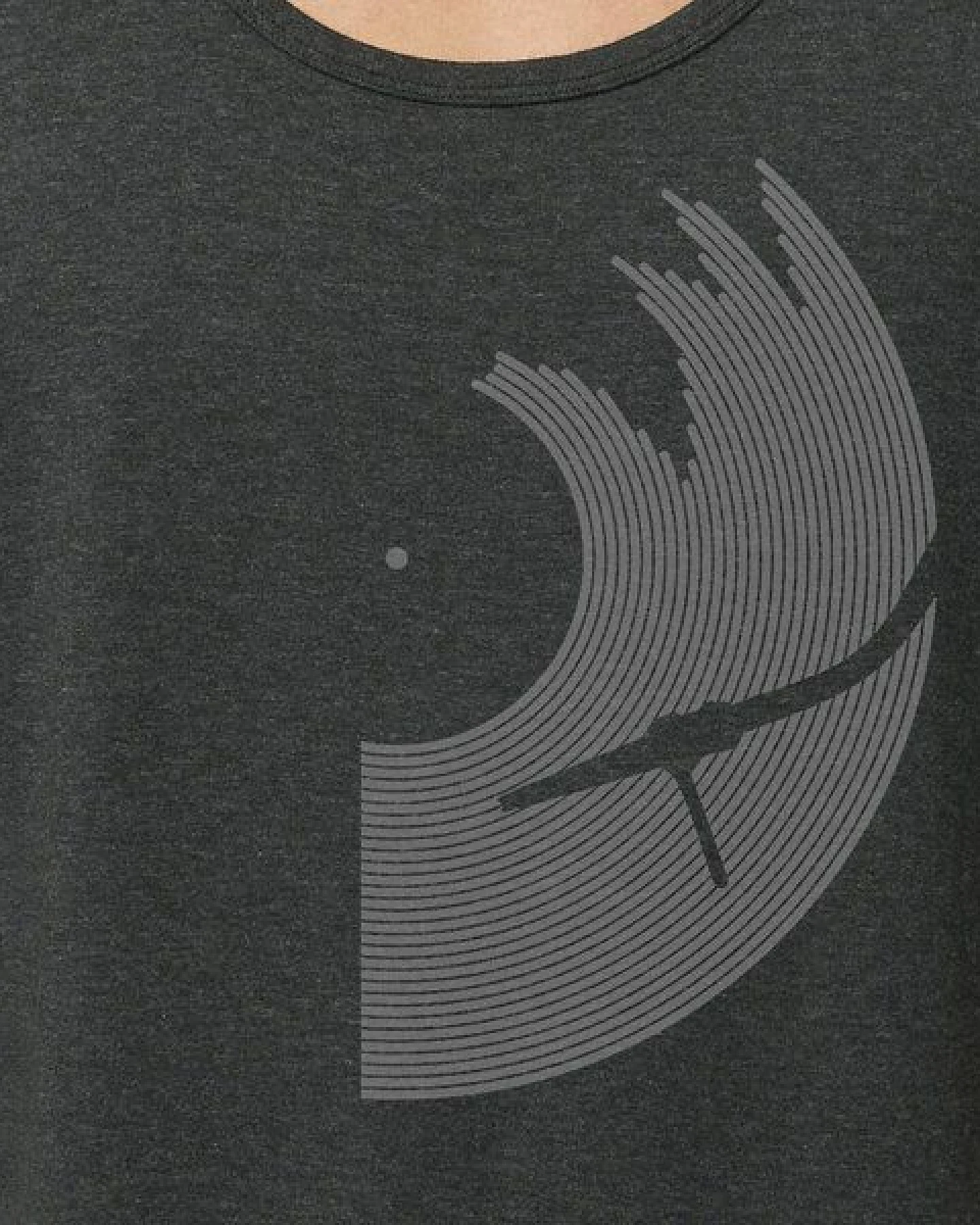 little kiwi Herren Tanktop, „Vinyl“, Dark Heather Grey – Ansicht 2