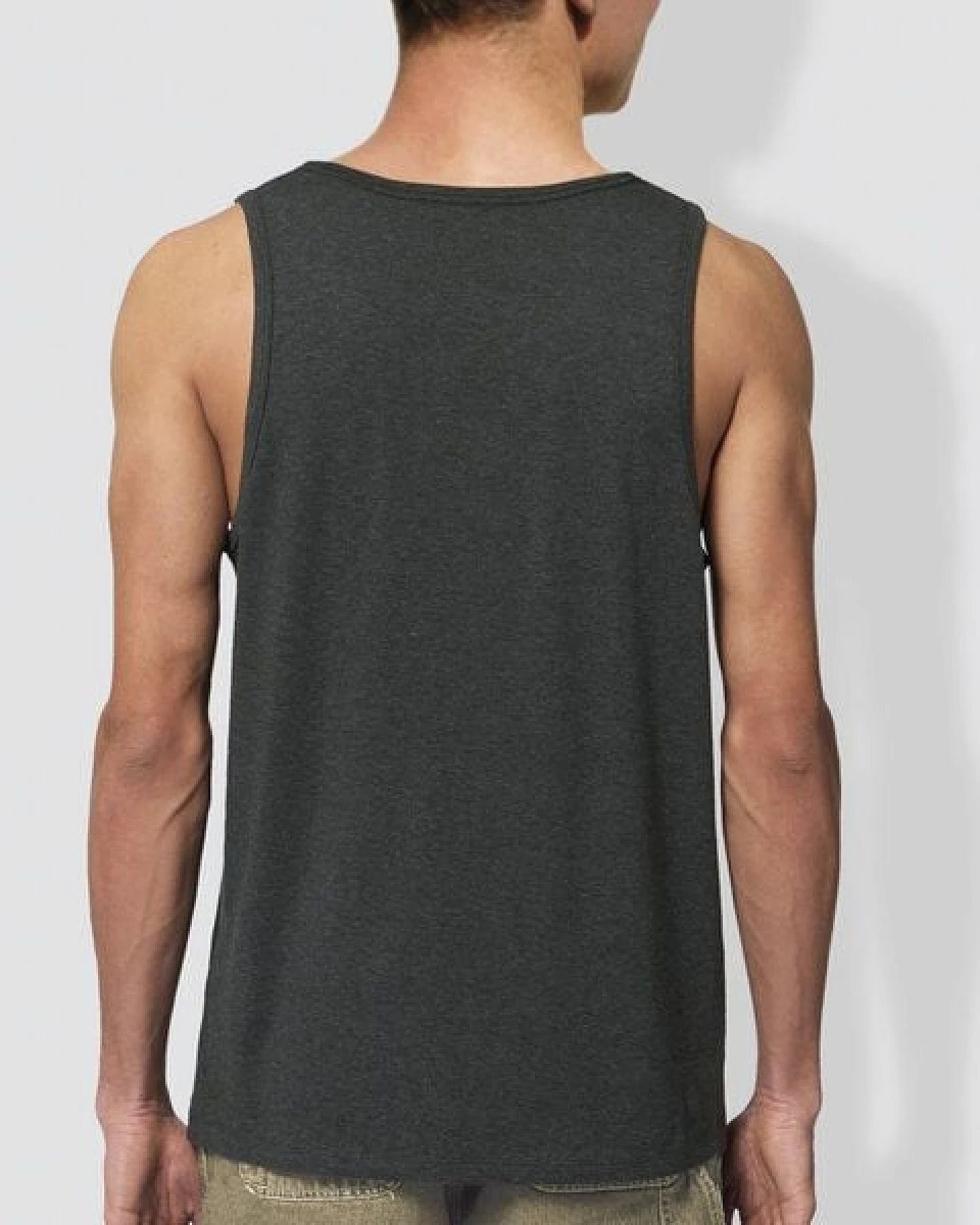 little kiwi Herren Tanktop, „Vinyl“, Dark Heather Grey – Ansicht 3