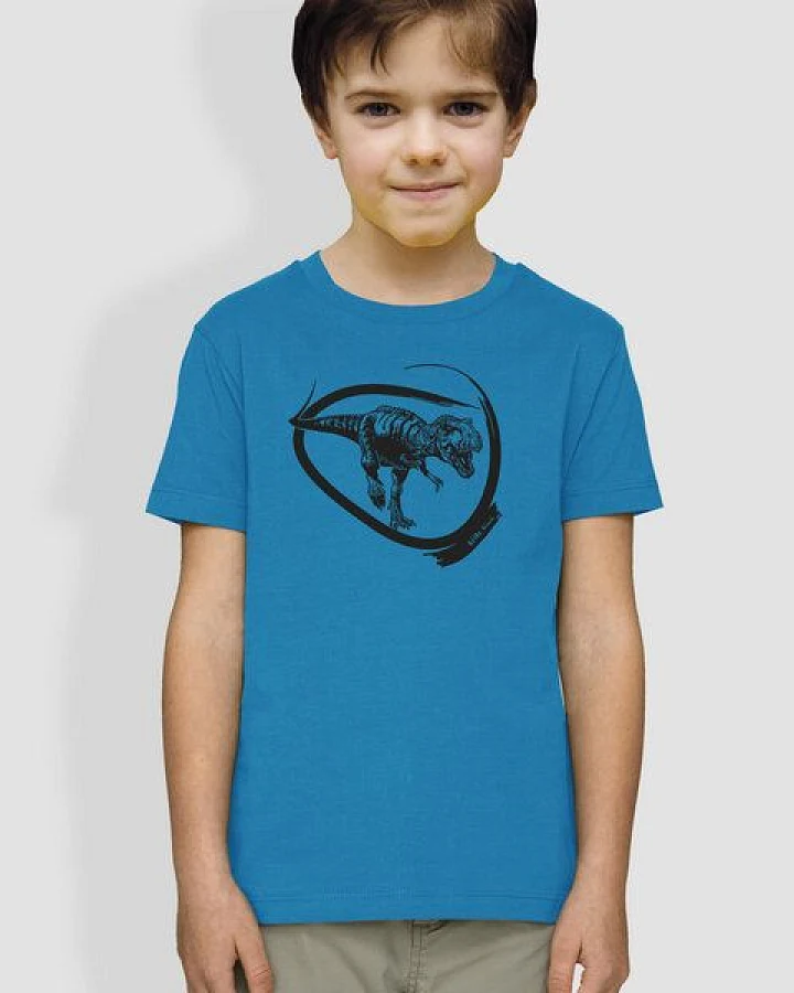 little kiwi Kinder T-Shirt, "Dino", Blau