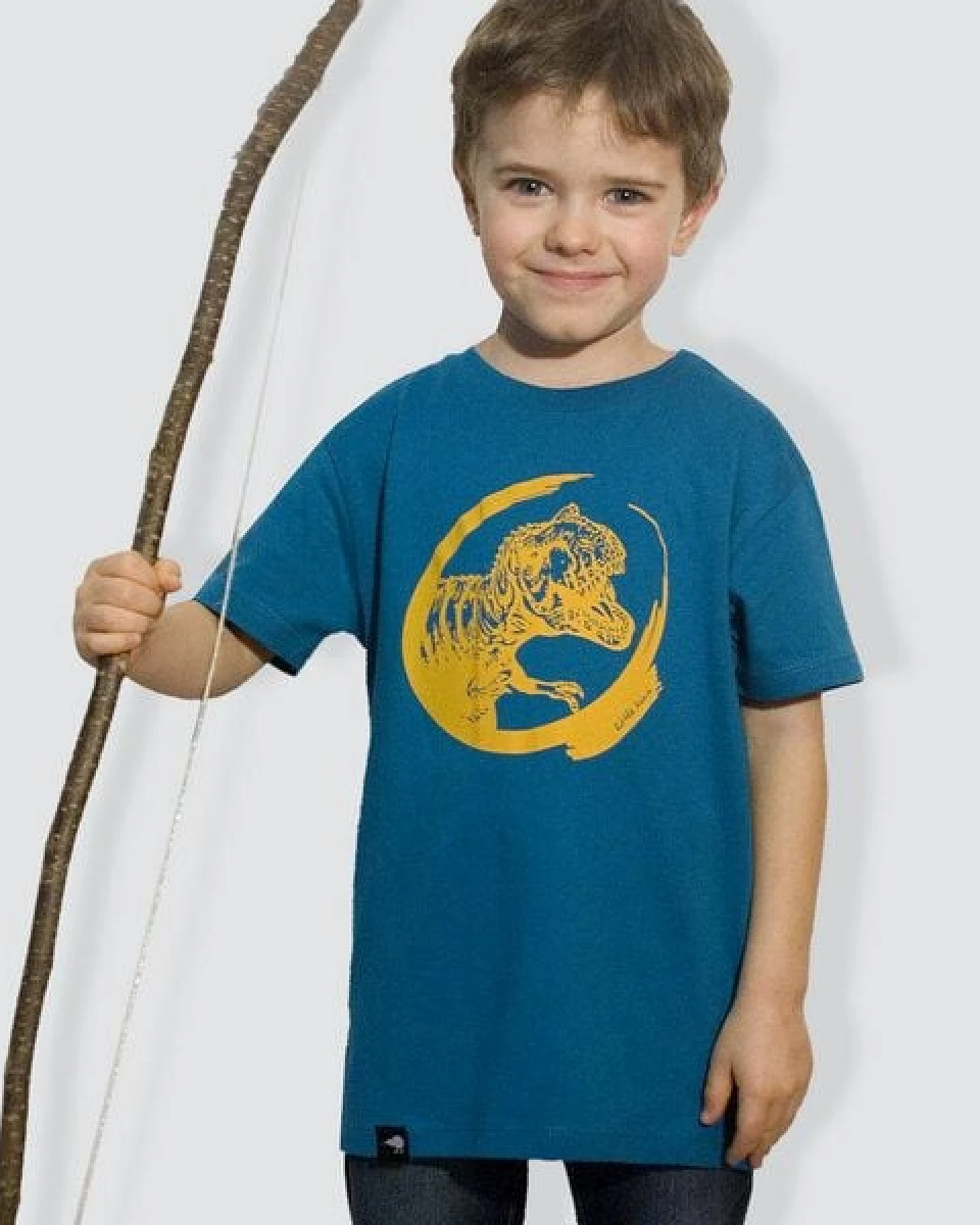 little kiwi Kinder T-Shirt, "Dino", Blau – Ansicht 3