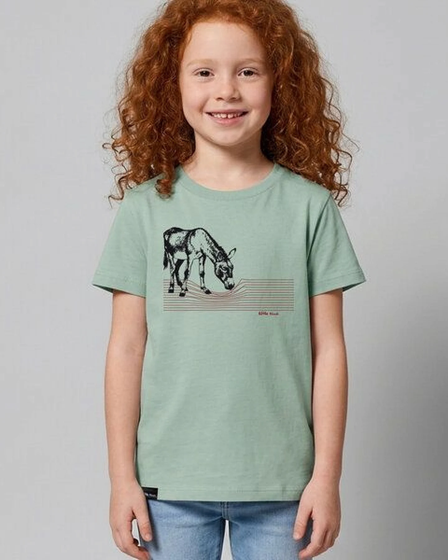 little kiwi Kinder T-Shirt, "Eselchen", Aloe – Ansicht 2