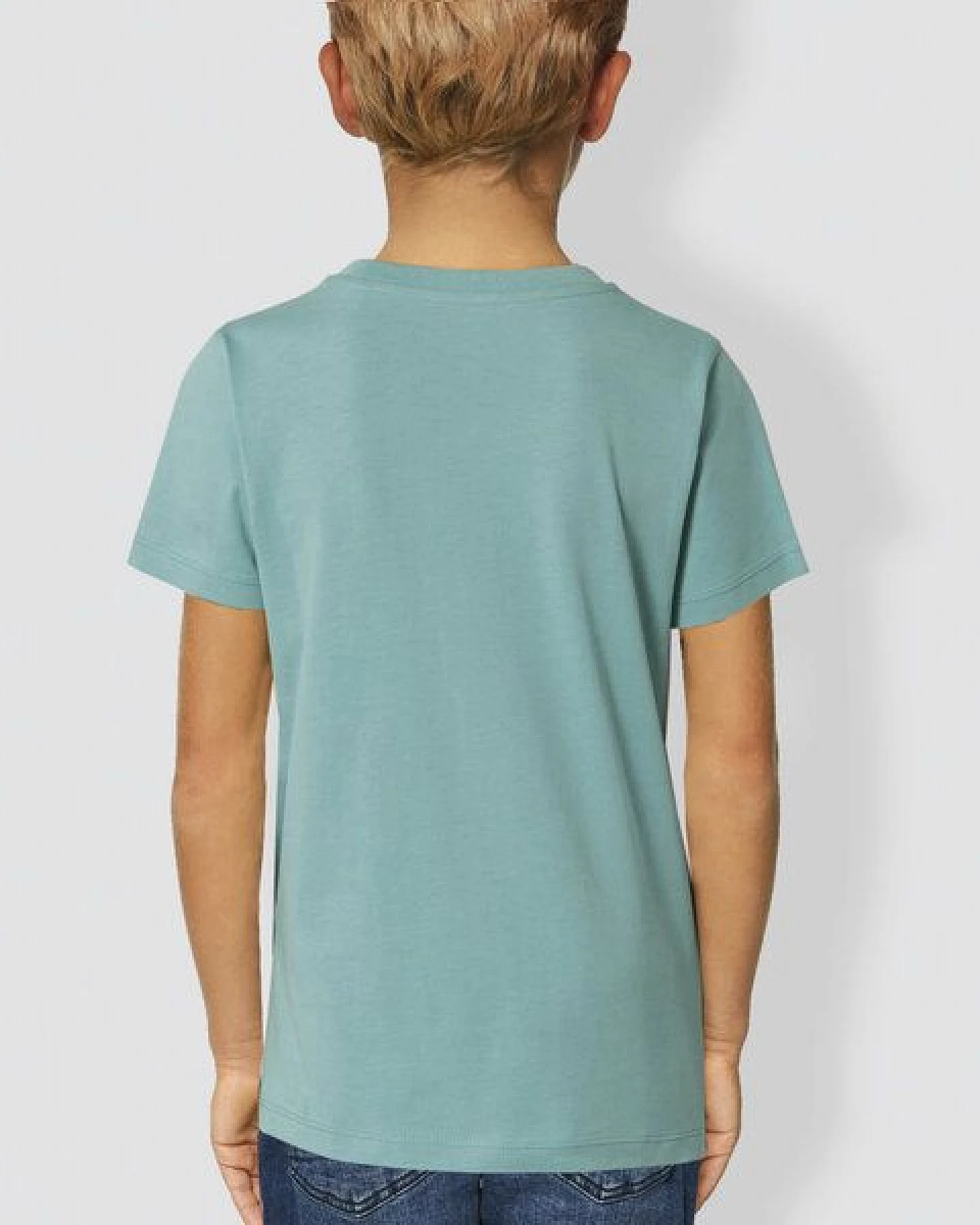 little kiwi Kinder T-Shirt, "Igel",Ocker, Teal Monstera – Ansicht 2