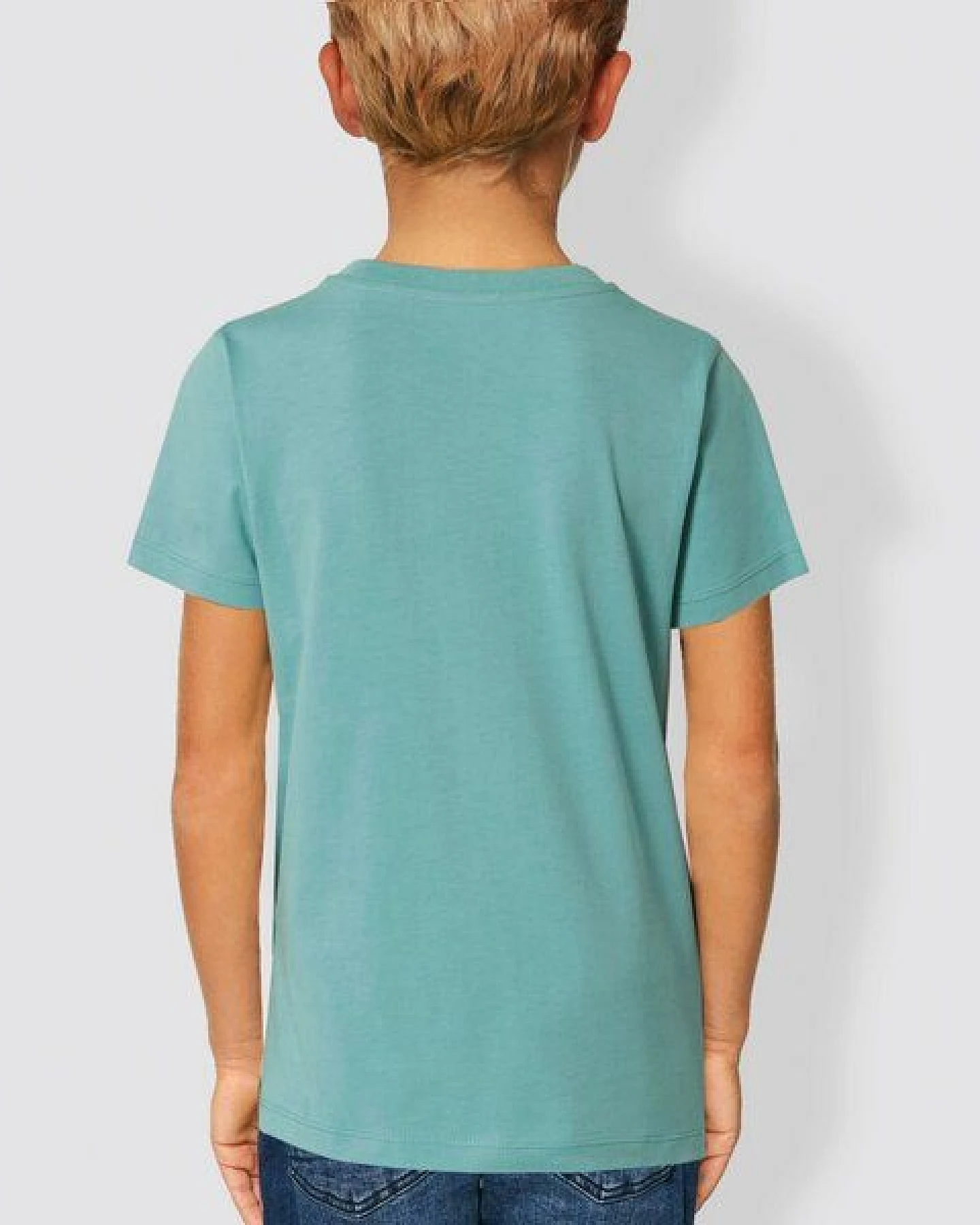 little kiwi Kinder T-Shirt, "Igel",Ocker, Teal Monstera – Ansicht 2