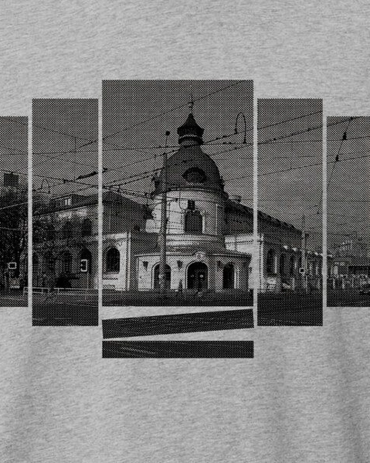 little kiwi Männer Langarm-T-Shirt, "Ballhaus", Heather Grey/Navy – Ansicht 2